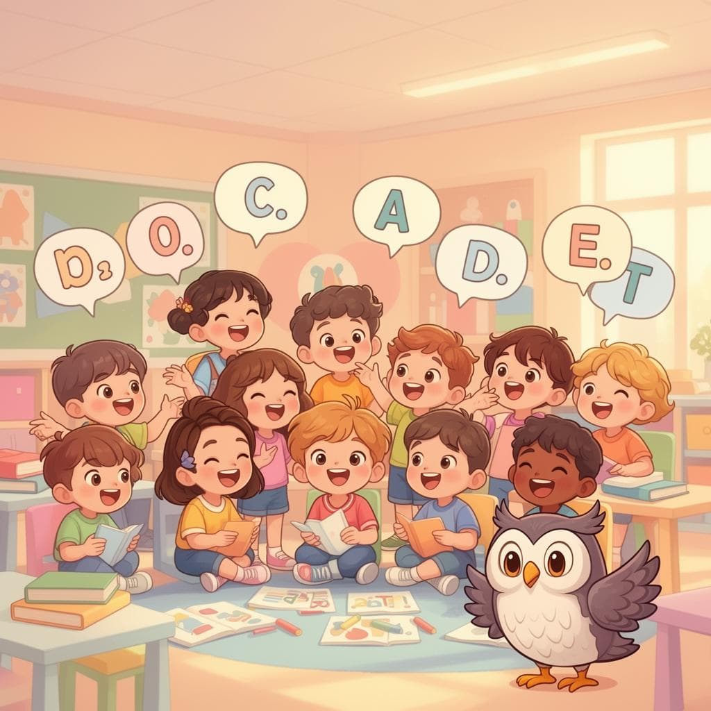 Children learning English together